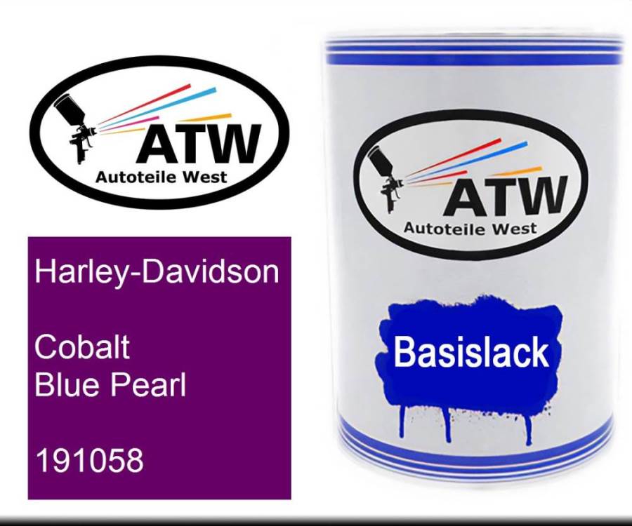 Harley-Davidson, Cobalt Blue Pearl, 191058: 500ml Lackdose, von ATW Autoteile West.